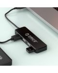USB хъб Orico - FL01-BK, 4 порта, USB2.0, черен - 4t