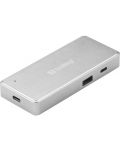 USB хъб Sandberg - USB-C+A CFast+SD Card Reader, сребрист - 2t