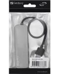 USB хъб Sandberg - SAVER, USB 3.0 Hub, 4 порта, USB-A, сребрист - 2t