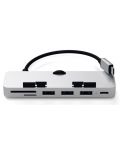 USB хъб Satechi - Aluminum Clamp Pro, 6 порта, USB-C, сребрист - 1t