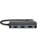 USB хъб ttec - 8 в 1 Multiport, 8 порта, USB-C, черен - 4t