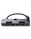 USB хъб Satechi - Aluminum Clamp Pro, 6 порта, USB-C, сив - 1t