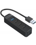USB хъб Orico - TWU32-4A, 4 порта, USB-A, черен - 1t