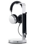 USB Хъб Satechi - Aluminum Headphone Stand, 4 порта, сребриста - 2t