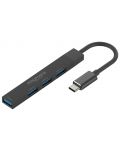 USB хъб ProMate - LiteHub-4, 4 порта, черен - 1t