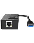 USB хъб Orico - HR01-U3-V1-BK-BP, 4 порта, USB-А/LAN, черен - 4t