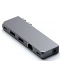 USB хъб Satechi - Aluminium Pro Hub Mini, 6 порта, USB-C, сив - 1t