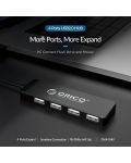 USB хъб Orico - FL01-BK, 4 порта, USB2.0, черен - 6t