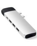 USB хъб Satechi - Aluminium Pro, 6 порта, USB-C, сребрист - 6t