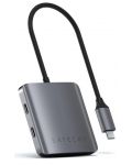 USB хъб Satechi - 4 порта, USB-C, сив - 1t
