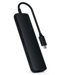 USB хъб Satechi - Aluminium Slim Multiport, 7 порта, USB-C, черен - 1t