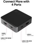 USB хъб ZAGG - Accessory 4 Pro Hub, 4 порта, USB-C, Grey Black - 5t