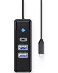  USB хъб Orico - PWC2U-C3-015-BK, 3 порта, USB3.0/C, черен - 1t