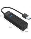USB хъб Orico - TWU32-4A, 4 порта, USB-A, черен - 4t
