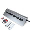 USB хъб Satechi - Aluminium, 5 порта, USB-C, сив - 4t