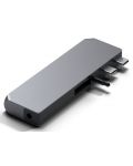 USB хъб Satechi - Aluminium Pro Hub Mini, 6 порта, USB-C, сив - 2t