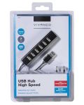 USB хъб Vivanco - 36661, 7 порта, захр.адаптер, черен - 2t