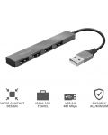 USB хъб Trust - Halyx Mini, 4-порта, USB-A, сив - 6t