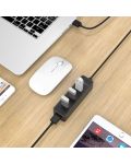 USB хъб Orico - W5PH4-U3, 4 порта, USB-A, черен - 3t