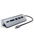 USB хъб Satechi - Aluminium, 5 порта, USB-C, сив - 1t