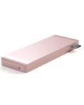 USB хъб Satechi - Aluminium Passthrough, 5 порта, USB-C, Rose Gold - 3t
