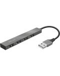 USB хъб Trust - Halyx Mini, 4-порта, USB-A, сив - 1t