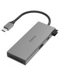 USB хъб Hama - 200110, 6 порта, сив - 2t