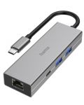 USB-C хъб Hama - 200108, 4 порта, сив - 1t
