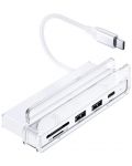 USB хъб XtremeMac - 6 порта, USB-C,  бял  - 1t