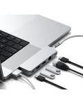 USB хъб Satechi - Aluminium Pro Hub Mini, 6 порта, USB-C, сребрист - 4t