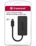 USB хъб Transcend - HUB2C, 4 порта, черен - 6t