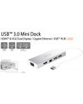 USB хъб j5create - JUD380 Mini Dock, 6 порта, USB-A, бял - 4t