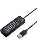 USB хъб Orico - PW4U-U3-015-BK, 4 порта, USB-A, черен - 2t