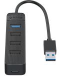 USB хъб Orico - TWU32-4A, 4 порта, USB-A, черен - 3t