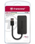 USB хъб Transcend - HUB2K, 4 порта, черен - 2t