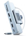 USB хъб Satechi - Clamp Hub, 6 порта, USB-C, iMac 24" 2021, син - 1t