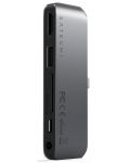 USB хъб Satechi - Mobile Pro, 6 порта, USB-C, сив - 4t