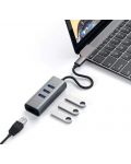 USB хъб Satechi - Aluminium, 4 порта, USB-C, сив - 4t