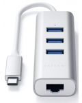 USB хъб Satechi - Aluminium, 4 порта, USB-C, сребрист - 3t