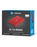 Външен HDD/SSD корпус Natec - Rhino Go, 2.5", USB 3.0, червен - 7t