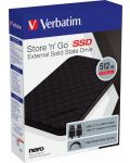 Външна SSD памет Verbatim - Store 'n' Go,  512GB, USB 3.2, черна - 4t
