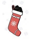 Картичка Мазно Коледа - Чорап с въглени - 1t
