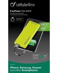 Портативна батерия Cellularline - FreePower Slim, 5000 mAh, зелена - 3t