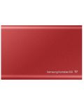Външна SSD памет Samsung - T7, 1TB, 2.5'', USB 3.2, червена - 4t