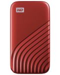 Външна SSD памет Western Digital - My Passport, 500GB, USB 3.2, червена - 1t