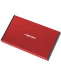 Външен HDD/SSD корпус Natec - Rhino Go, 2.5", USB 3.0, червен - 4t