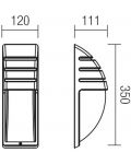 Външен аплик Smarter - Bonn 9210, IP44, 240V, E27, 1x42W, тъмносив - 2t