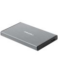 Външен HDD/SSD корпус Natec - Rhino Go, 2.5", USB 3.0, сив - 2t