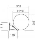 Външен аплик Smarter - Sfera 250 9872, IP44, E27, 1x42W, черен с опушено - 2t