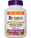 Vitamin D3, 1000 IU, 500 таблетки, Webber Naturals - 1t